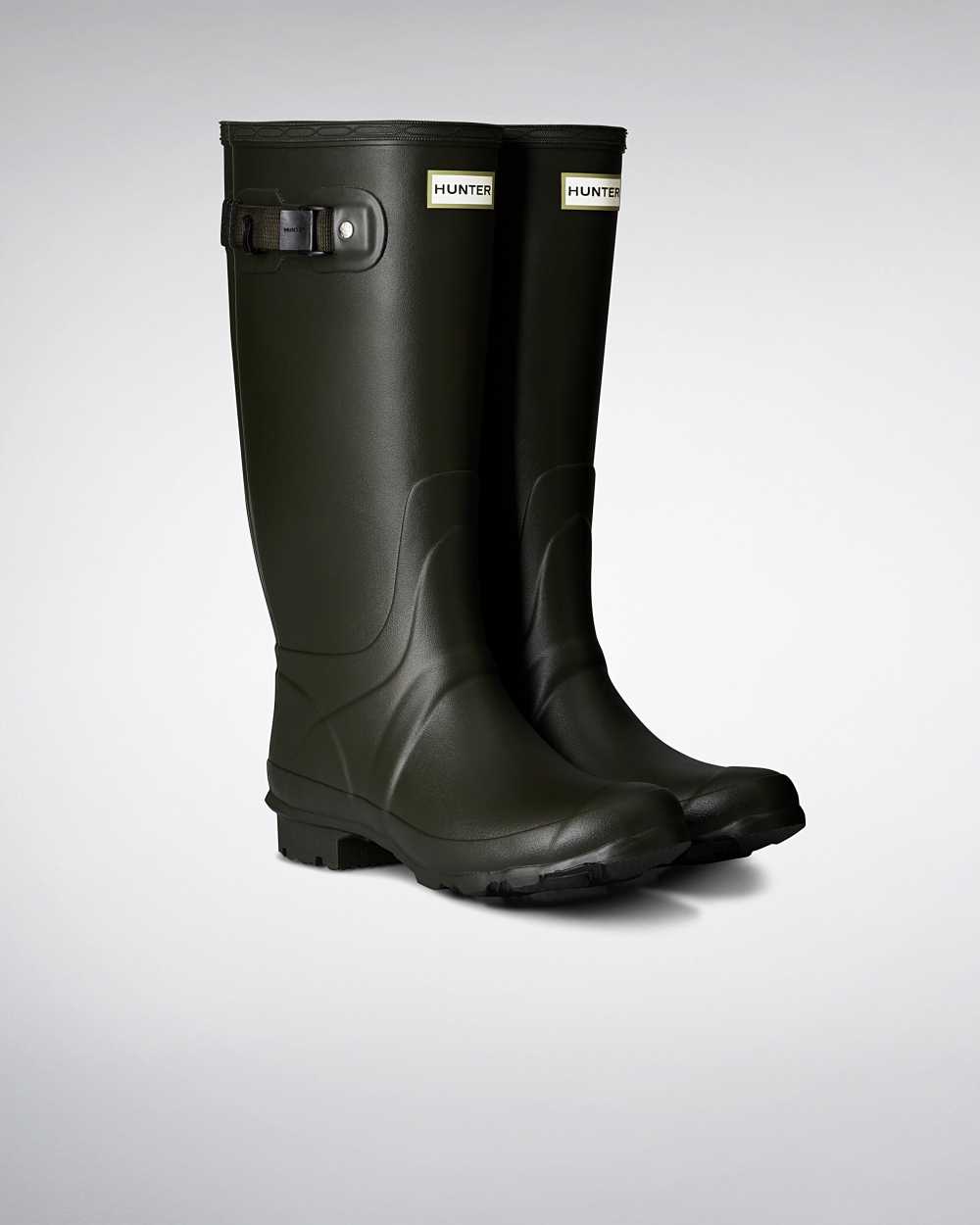 Hunter Wide Leg Women's Rain Boots NZ-70576M Dark Olive